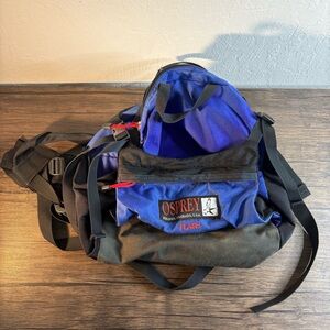 Vintage‎ Osprey "Flash" Hiking Bag Fanny Pack Lumbar Pack Made USA Blue Black